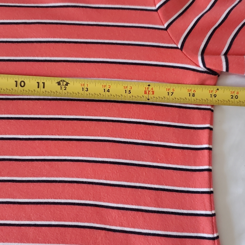 Nautica Women's Striped Coral, Black White Spripes, Blue Accents. Size L - Picture 8 of 9